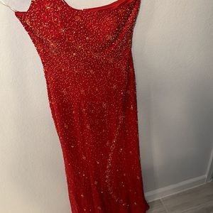 Elegant Red Sequins Dress Size 2